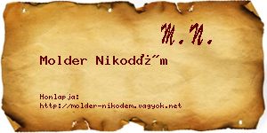 Molder Nikodém névjegykártya